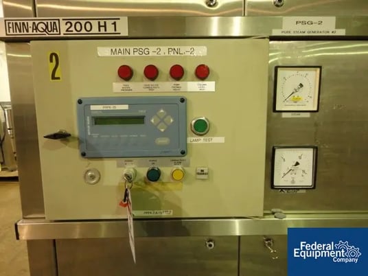 Finn Aqua #200-H-1, single effect still w/heat exchanger, 116 psi @ 347&deg;F shell & tube sides, controls, s/n - Image 5