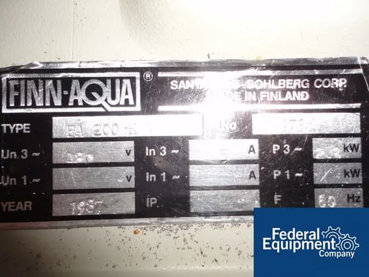 Finn Aqua #200-H-1, single effect still w/heat exchanger, 116 psi @ 347&deg;F shell & tube sides, controls, s/n - Image 8
