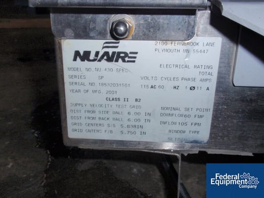 NuAire Bio Hood #NU-430SPEC, Stainless Steel, SP Series, Class II, Type BW, 70" W x 24" H x 22" D chamber - Image 3