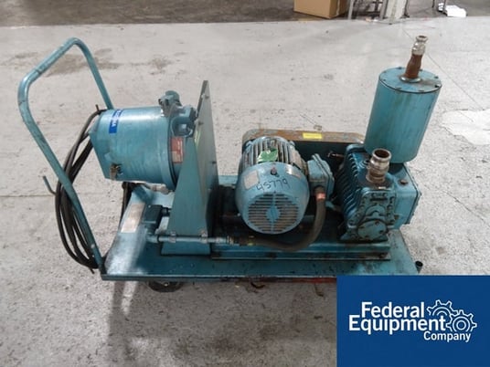 15 CFM, Kinney #KC-15, 3 HP, 460 V. explosion proof motor, on cart, serial #85-1419-LS249-7, #45779 (2 - Image 4
