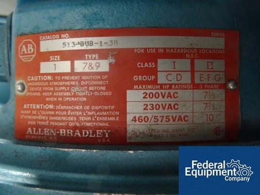 15 CFM, Kinney #KC-15, 3 HP, 460 V. explosion proof motor, on cart, serial #85-1419-LS249-7, #45779 (2 - Image 7