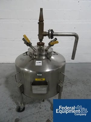 40 gallon Stainless Metals, Stainless Steel receiver, 30" dia.x 12" str.side, dish top/bottom, 10 psi & FV @ - Image 2