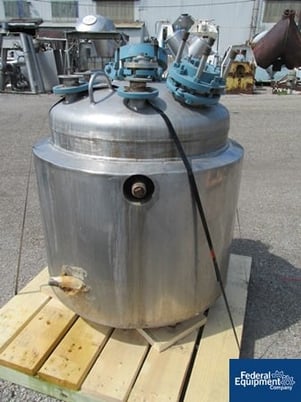 100 gallon Pfaudler, 316 Stainless Steel, 32" dia.x 25" str.side, dish top/bttm, 50 psi & FV @ 350°F int - Image 1