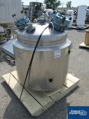 100 gallon Pfaudler, 316 Stainless Steel, 32" dia.x 25" str.side, dish top/bttm, 50 psi & FV @ 350°F int - Image 2