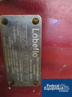 2 GPM, Lobeflo, Stainless Steel Rotary Lobe Pump, 2" inlet & outlet on base, 7.5 HP motor, serial #321215A - Image 4