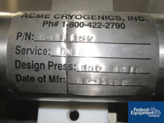 Acme, liquid nitrogen valve, Stainless Steel, #2709-2 - Image 7