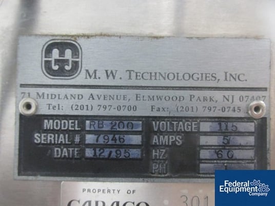 MW Technologies #RB200, inspection belt, #2748-54 - Image 2