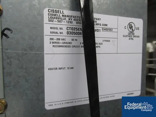 Cissell #CT025E, filter bag tumbler dryer, #236-12 - Image 5