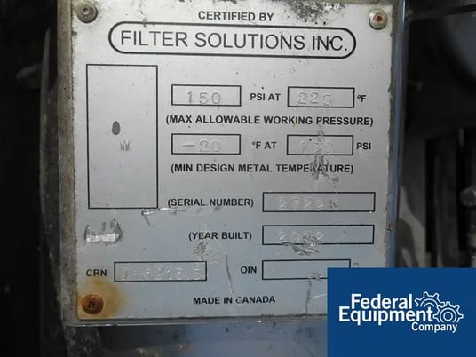 FSI Basket Filter, Stainless Steel, 150 psi @ 225&deg;F, 8" dia., 2002, #43505 - Image 2