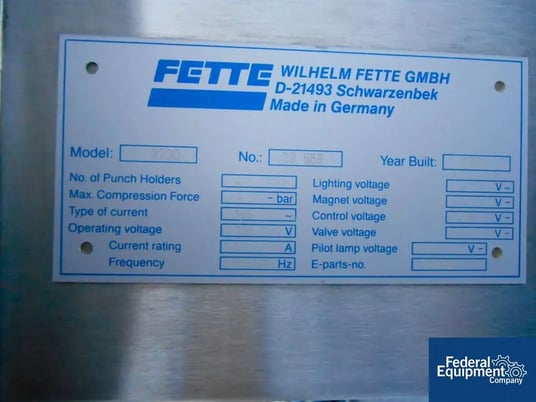Control Console, Fette #3200, #250-5 - Image 3