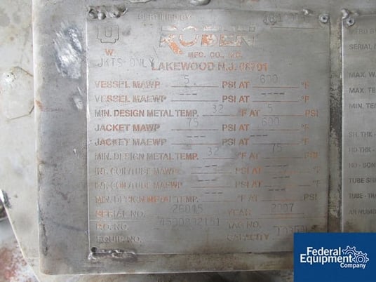 100 gallon 5 psi, Roben Stannic tank, #2733-10 - Image 3