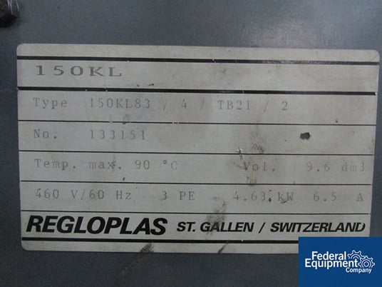4.63 KW Regloplas #150KL83/4/TB21/2, temperature control unit, 90L, 460 V., Ser.#133151, #49220 - Image 6