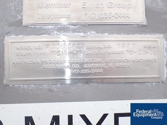 American Process #FZM26, Twin Shaft Mixer, #2872-2 - Image 2