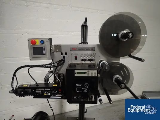 Weber #5300, box label printer/applicat, conveyor & reject, 101" long x 18" wide, 36" long reject pack-off - Image 8
