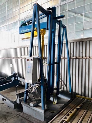Signode SpiralGrip #310, semi-automatic overhead stretch wrapping system, 12 RPM, approx 35 loads per hour - Image 4