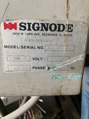 Signode SpiralGrip #310, semi-automatic overhead stretch wrapping system, 12 RPM, approx 35 loads per hour - Image 5