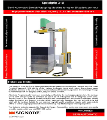 Signode SpiralGrip #310, semi-automatic overhead stretch wrapping system, 12 RPM, approx 35 loads per hour - Image 6