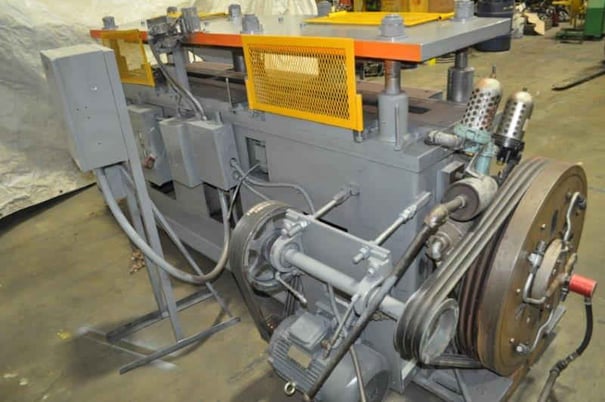50 Ton, Tishken, cutoff press, 2 stroke, 8" Shut Height, 96" x24" bed, 8-posts, 10 HP, air clutch & brake - Image 3