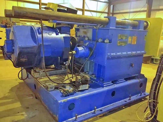 40000 lb. Loopco Recoiler, 54" wide, 16" diameter Drum, 20" & 22" Pads, 200 HP, hydraulic clamp & expansion - Image 5