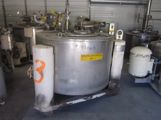 48" x 24" 316SS, perforated bowl, basket type, hydraulic drive, #103069 - Image 1