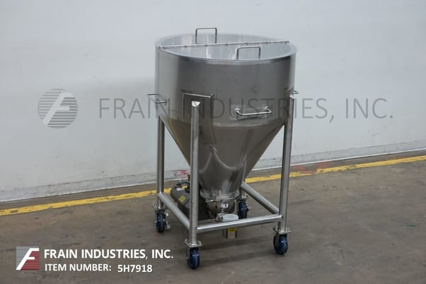 21.18 cu.ft., Tote Systems #600L, 316 Stainless Steel 600 liter capacity, 40" diameter x 45" deep with a 18" - Image 1