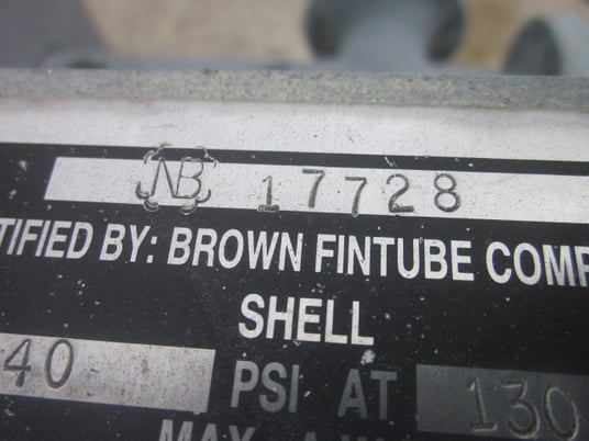 967 sq.ft., 1440 psi shell, Brown Fintube, 1440 psi tubes, horizontal, unused, 2006 - Image 2