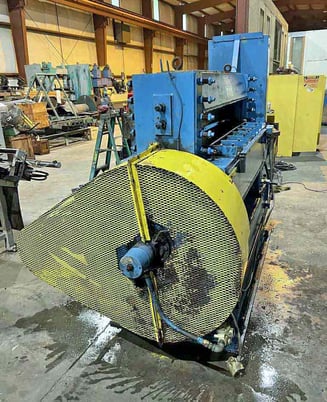 .135" x 4' Sesco, cut-to-length shear, bow tie top blade, air cooled & brake - Image 5