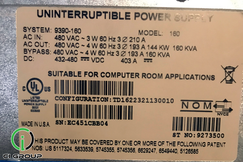 160.0 KVA Eaton 9390, uninterruptible power supplies system, 208/480 Volts - Image 5