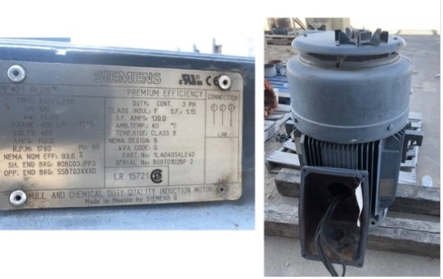 100 HP 1780 RPM Siemens, Frame 405LP, TEFC, 1.15SF, 13-slide, 460 Volts - Image 1