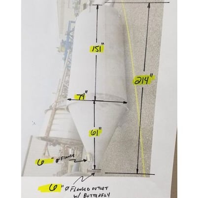 160 cu.ft., Bristol Metal Products, aluminum storage bin hoppe, #16430 - Image 2