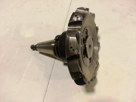 Spado Face Mill, Spabo 10", #50 Taper tool Holder ETM 50SM2.500x2.875, (10) carbide cutters, 90&deg; cut angle - Image 1