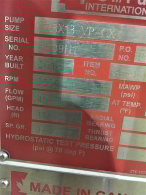 45 GPM @ 417' TDH, United - CPC #VP-CX, type OH4, size S2x3x13, 25 HP Baldor motor - Image 6