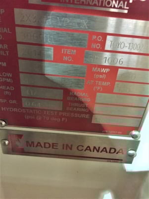 45 GPM @ 417' TDH, United - CPC #VP-CX, type OH4, size S2x3x13, 25 HP Baldor motor - Image 9