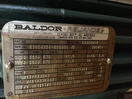 25 GPM @ 322' TDH, Clyde Union Union #VLK, type OH4, size 1.5x2x10, 20 HP Baldor motor - Image 3