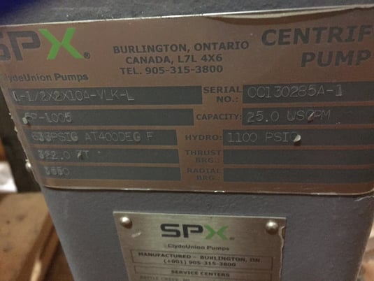 25 GPM @ 322' TDH, Clyde Union Union #VLK, type OH4, size 1.5x2x10, 20 HP Baldor motor - Image 4