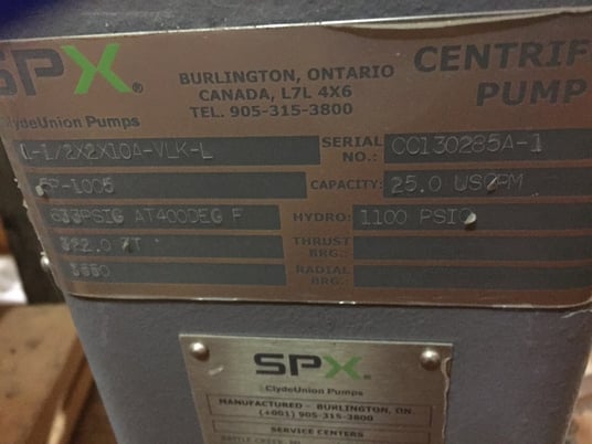 25 GPM @ 322' TDH, Clyde Union Union #VLK, type OH4, size 1.5x2x10, 20 HP Baldor motor - Image 6