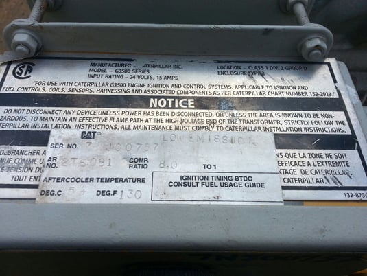 1000 HP @ 1400 RPM Caterpillar #G3512SITA, Engine core - Image 6