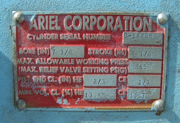 7.375" Bore, Ariel, compressor cylinder r clas, 845 Mawp, Vvcp - Image 3
