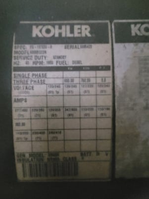 600 KW Kohler #600REOZDN, 721 amps, 750 KVA, 60 Hz, trailer, 277/480 Volts, 6,426 hours - Image 3