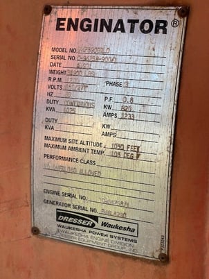 820 KW Waukesha #L5790GL, Nat Gas generator set, core, Enginators - Image 8