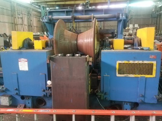 20000 lb. Dahlstrom, 72" cone uncoiler w/floor standing V-type coil car, peeling table, edge trimming head - Image 2