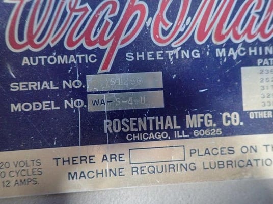 Rosenthal #WA-S-4-U, Wrap O Matic sheeter, 48" wide, razor slitting bar - Image 6