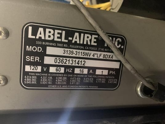 Label-Aire #3139-3115NV 4" LF 8DX4, label applicator - Image 6