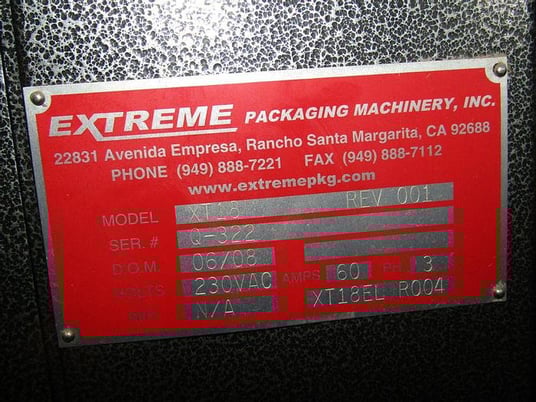 Extreme Packaging System #S18-GDC sealer XT18 heat shrink tunnel, 2008 - Image 5