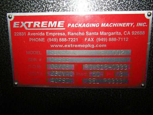 Extreme Packaging System #S18-GDC sealer XT18 heat shrink tunnel, 2008 - Image 10