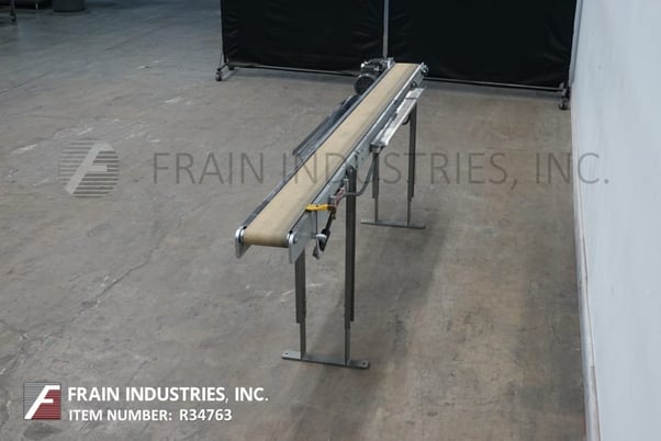 6" wide x 9.1' long, Stainless Steel belt conveyor, 37"-41" infeed/discharge height - Image 2