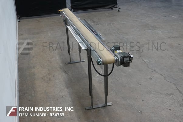 6" wide x 9.1' long, Stainless Steel belt conveyor, 37"-41" infeed/discharge height - Image 3