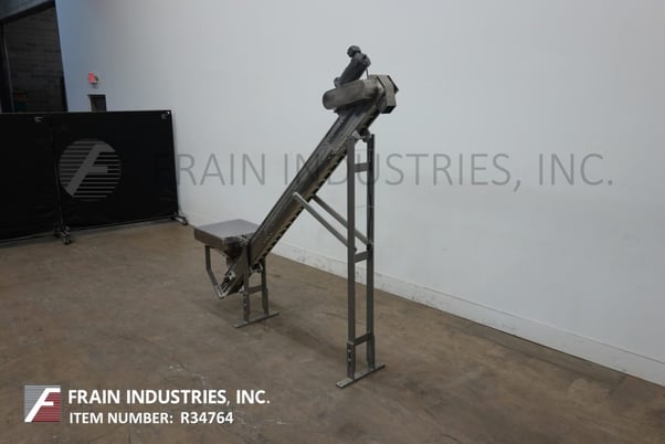 3-1/2" wide x 9' long, Stainless Steel inclined cleated belt feeder, 82" ground clearance, with 21" L x 21" W - Image 4