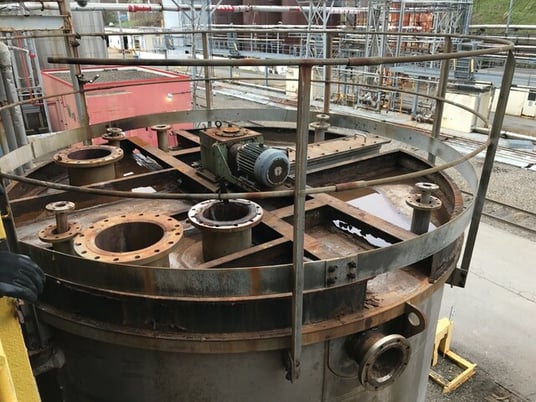 15000 gallon Witherup Fabrication & Erection, vertical Stainless Steel mixing agitated tank, 12' x 18', flat - Image 4