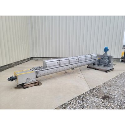 9" x 14" Thomas Conveyor #SC-9-L4/L6, Stainless Steel thermal screw, Hollowflight jacketed processor - Image 2